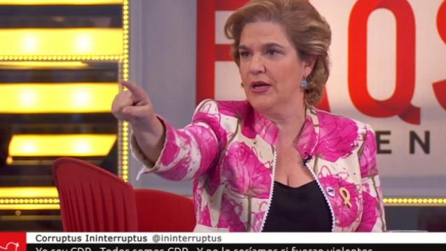 Pilar Rahola, habitual de TV3, en un programa de la autonómica catalana.