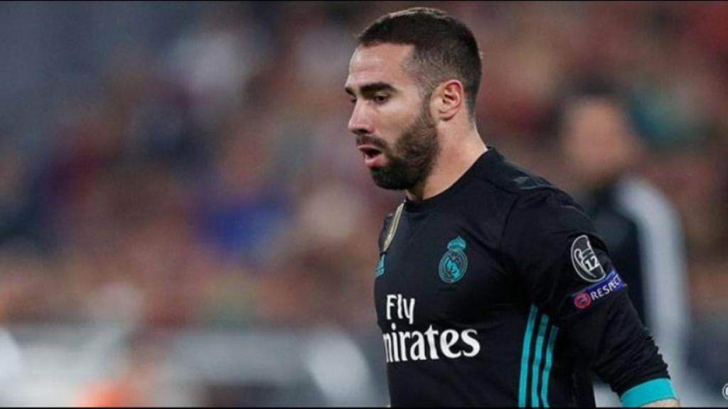 Carvajal, en un partido del Real Madrid