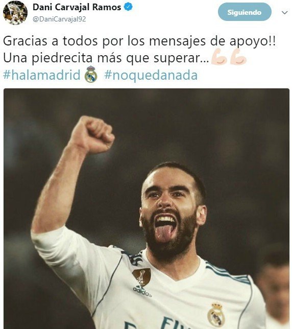 El primer mensaje de Carvajal tras hacerse oficial su lesión