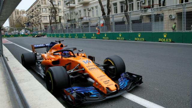 Fernando Alonso, durante el GP de Azerbaiyán.