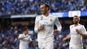 Bale celebra su gol al Leganés. Foto: Pedro Rodríguez/El Bernabéu