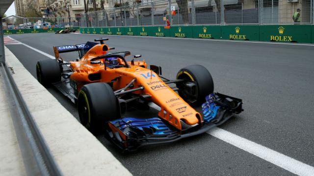 Fernando Alonso en el Gran Premio de Azerbaiyán.