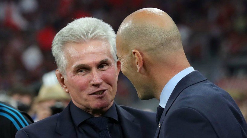 Heynckes y Zidane se saludan. Foto fcbayern.com