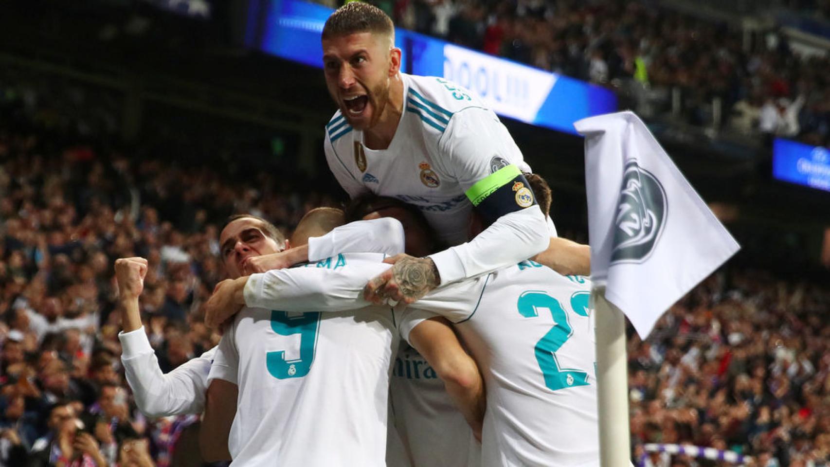 Sergio Ramos celebra el pase del Madrid a la final.