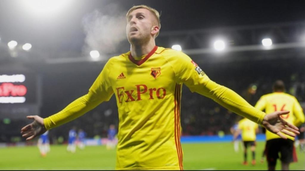 Deulofeu celebra un gol con el Watford. Foto: watfordfc.com