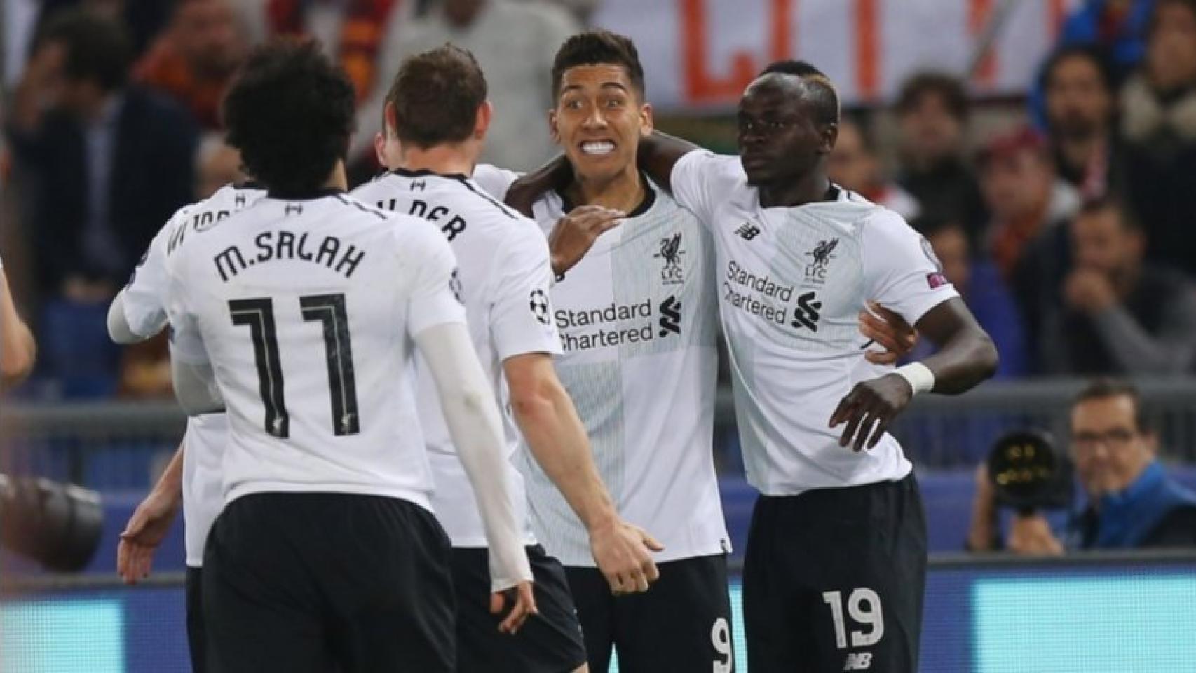 El Liverpool celebra un gol en la Champions. Foto: Twitter (@LFC)