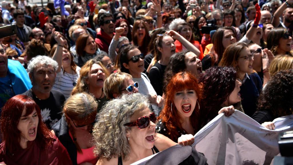 Protestas en Pamplona tras conocerse la sentencia de La Manada.