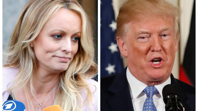 La actriz porno Stormy Daniels y Donald Trump.