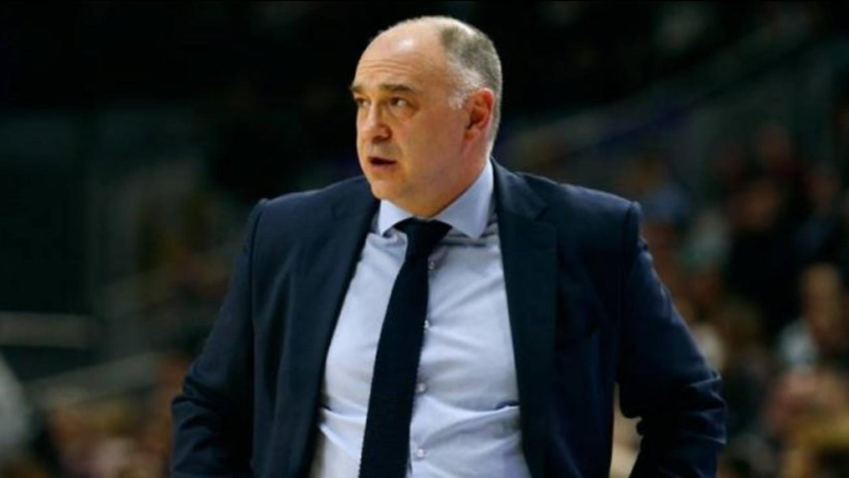 Pablo Laso durante el partido ante Panathinaikos