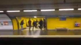 Pelea entre aficionados del Atleti y del Arsenal en el Metro de Madrid