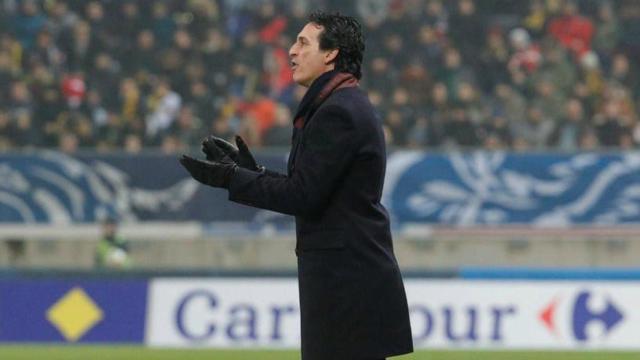 Emery, en un partido del Paris Saint-Germain. Foto: psg.fr