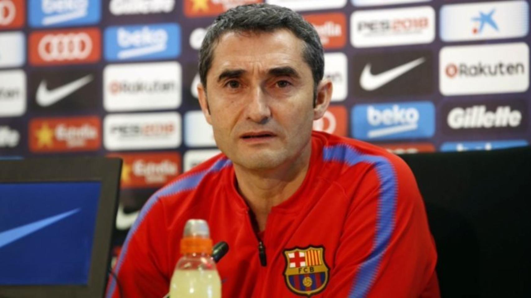 Ernesto Valverde en rueda de prensa. Foto: fcbarcelona.es