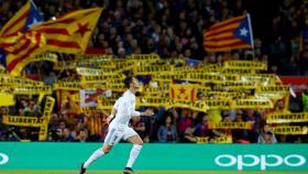 Cristiano Ronaldo durante el Camp Nou en el Barcelona - Real Madrid.