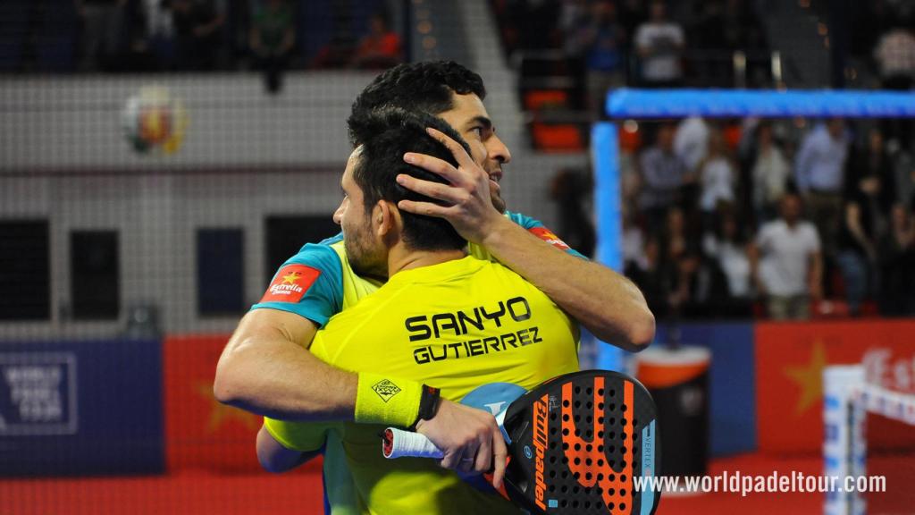 Sanyo Gutiérrez y Maxi Sánchez celebran su victoria en Zaragoza.