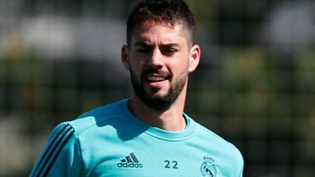 Isco, en un entrenamiento del Real Madrid