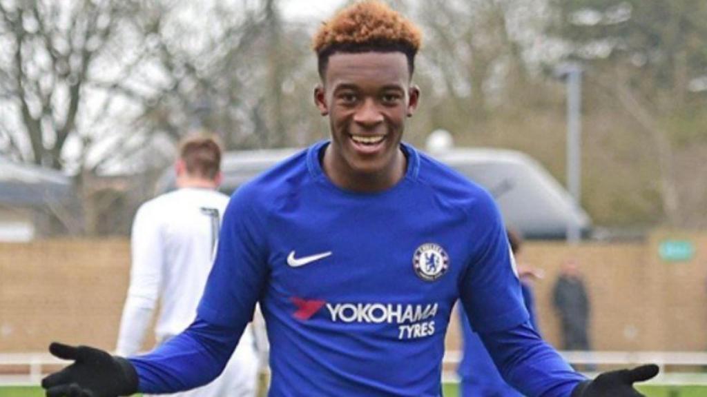 Hudson-Odoi con el Chelsea. Foto: Instagram (@calteck10)