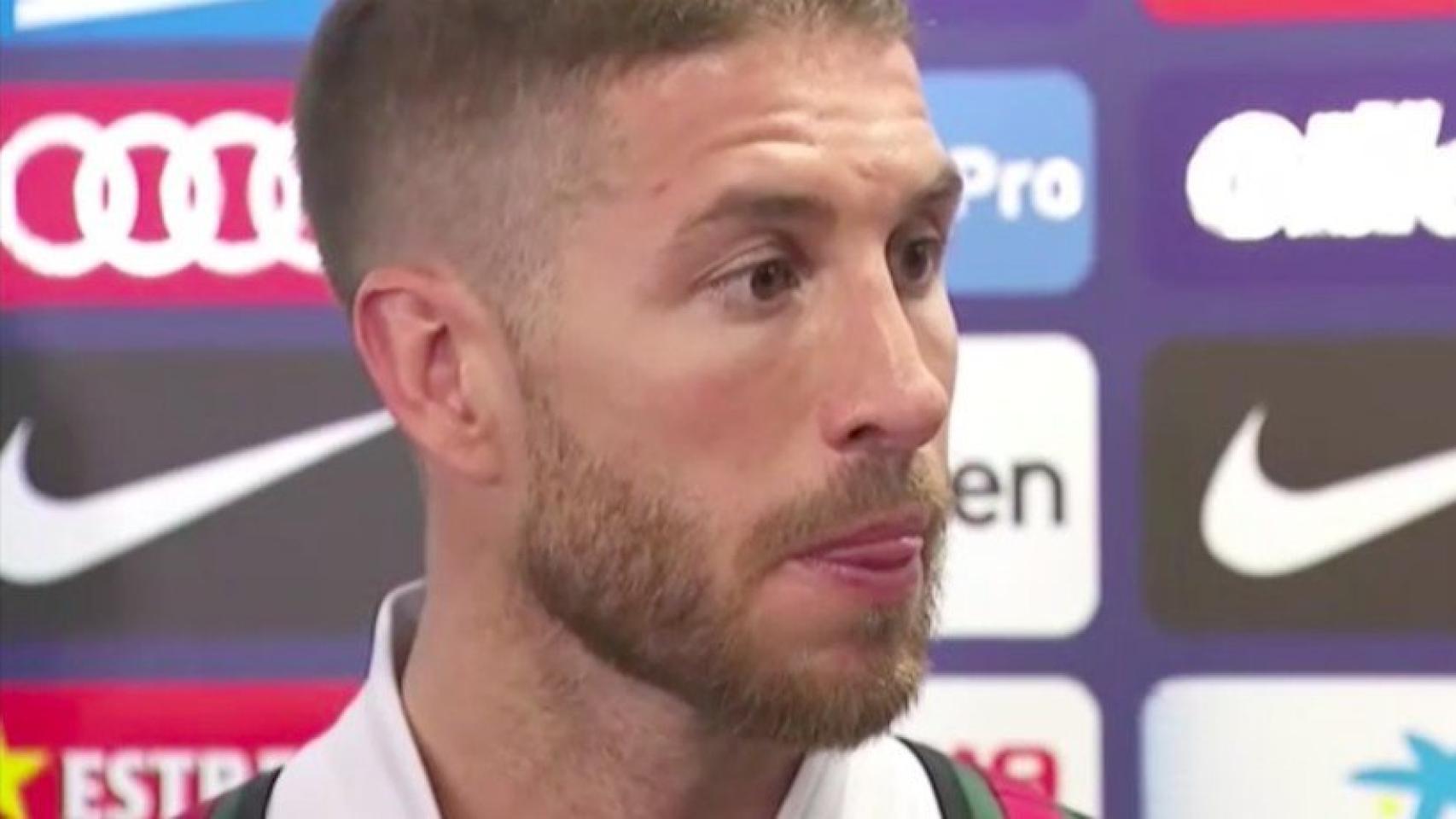 Sergio Ramos en zona mixta