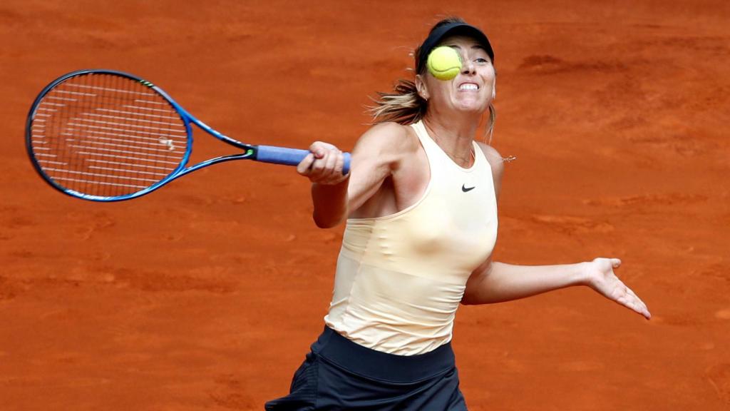 Maria Sharapova durante su primer encuentro en el Mutua Madrid Open.