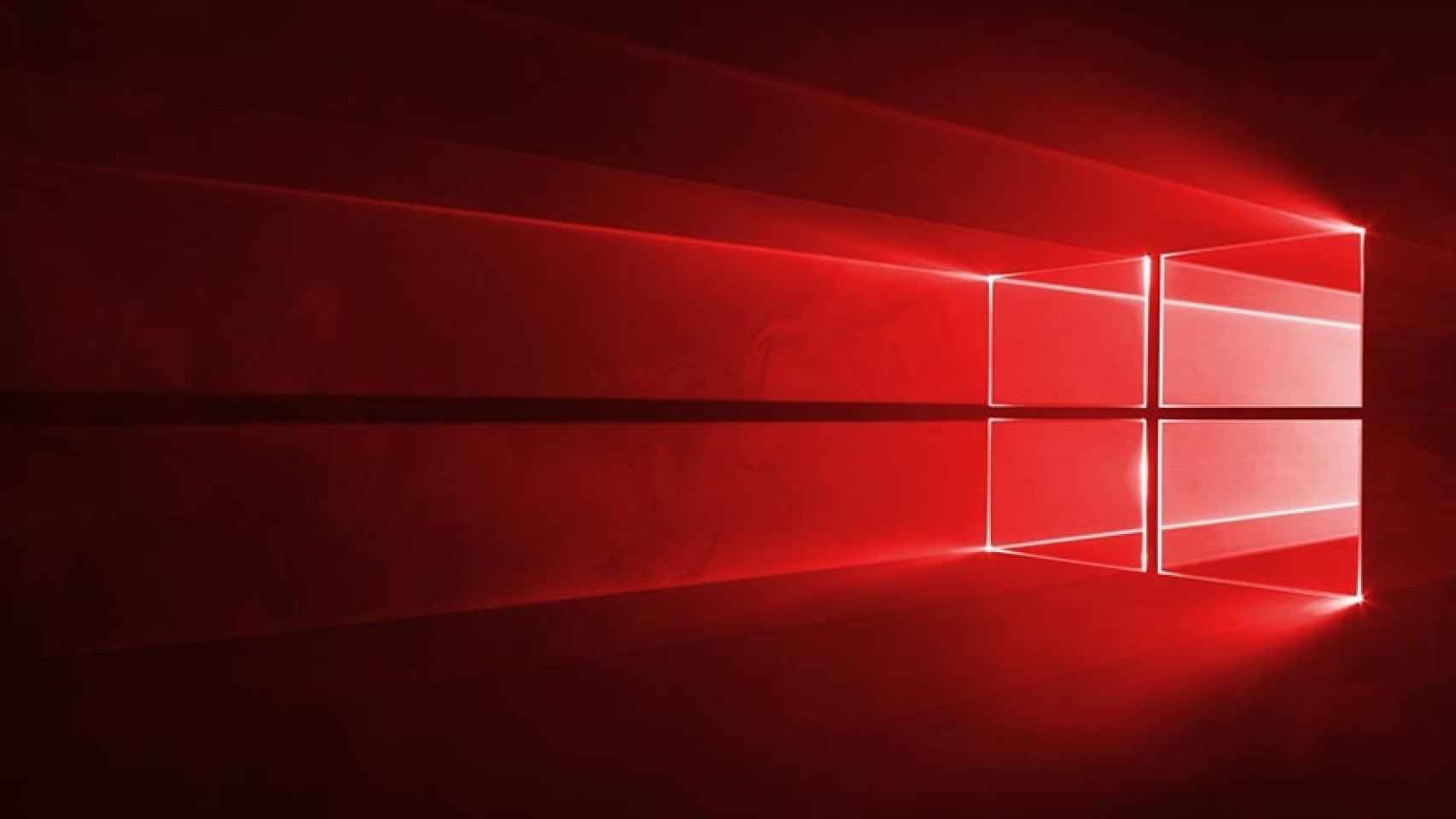Windows 10 en rojo.