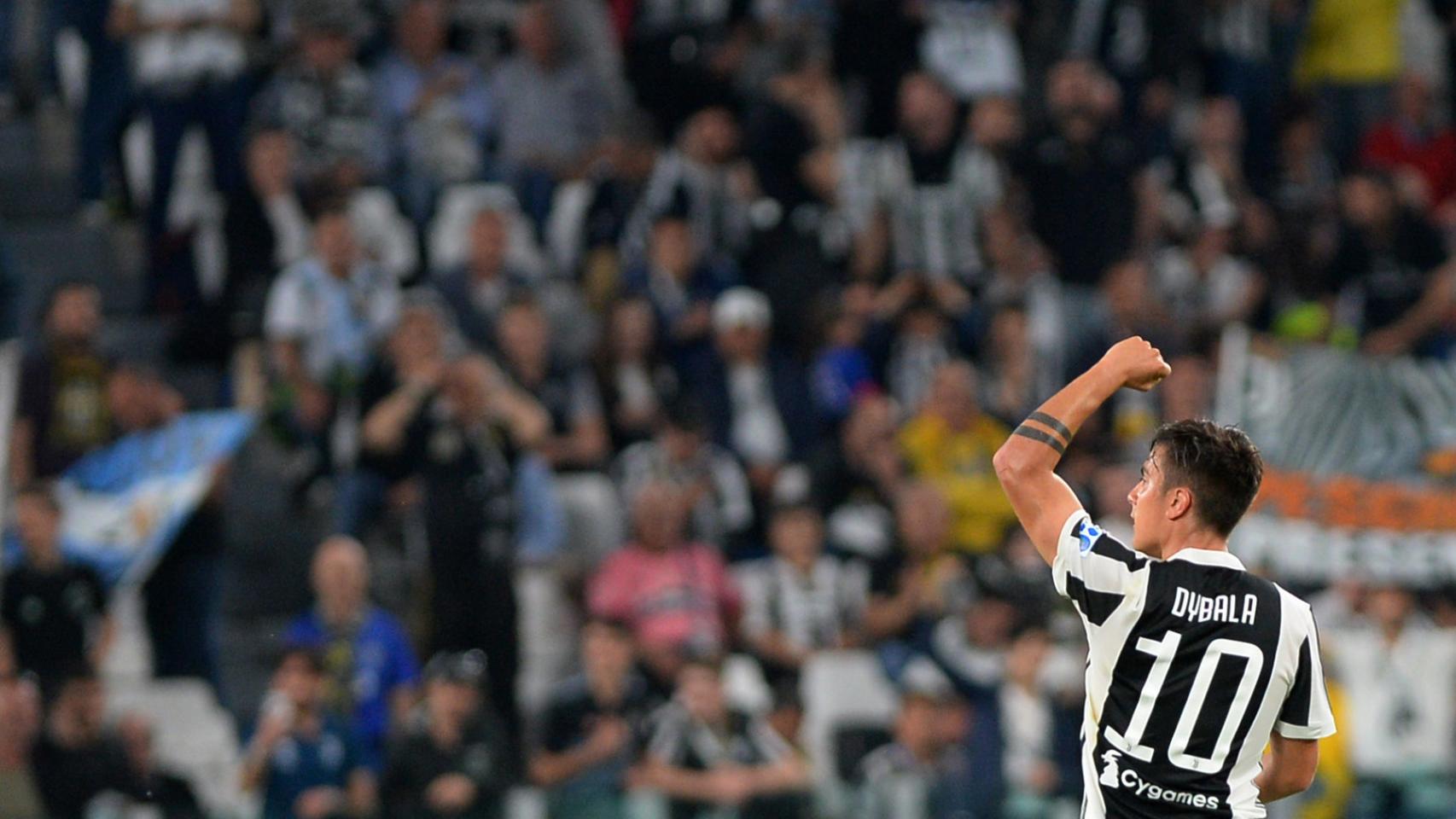 Dybala celebra un gol frente a Bologna.