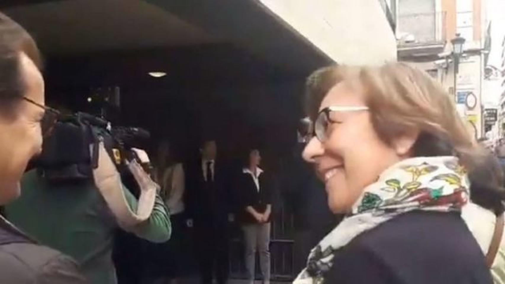 Carmen Martínez de Castro, en el momento de burlarse de los jubilados.