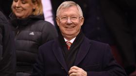 Alex Ferguson, en el palco de Old Trafford.