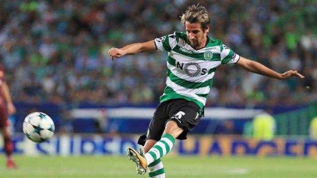 Fabio Coentrao, ante el FC Barcelona Foto: Facebook (/SportingClubePortugal)