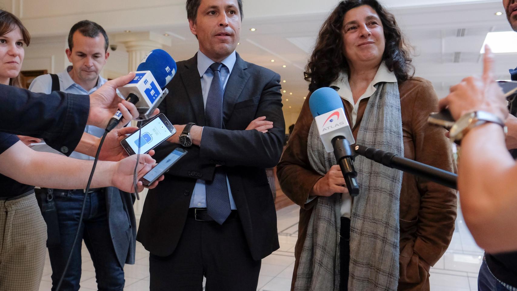 El presidente de Societat Civil Catalana, José Rosiñol, durante su comparecencia ante la prensa