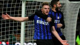 Skriniar celebra un gol con el Inter. Foto Instagram (@inter)