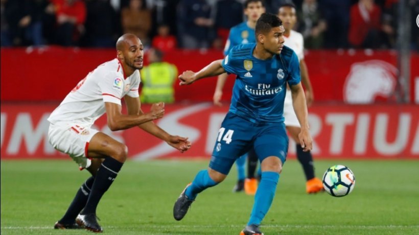 Casemiro, en el Sevilla - Real Madrid