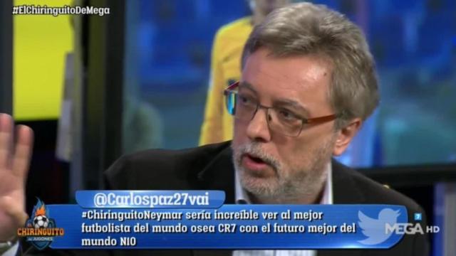 José Damián en El Chiringuito. Foto: Twitter (@elchiringuitotv)