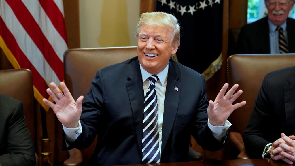 Trump, en una reunión con su gabinete en la Casa Blanca.