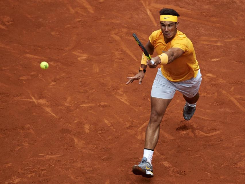 Nadal, durante el partido ante Monfils en Madrid.