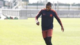 Semedo durante un entrenamiento del Barcelona. Foto: Twitter (@FCBarcelona).