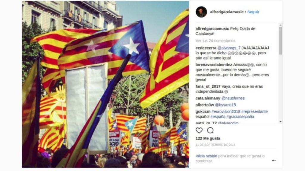 Captura de la imagen que compartió Alfred el día de la Diada.