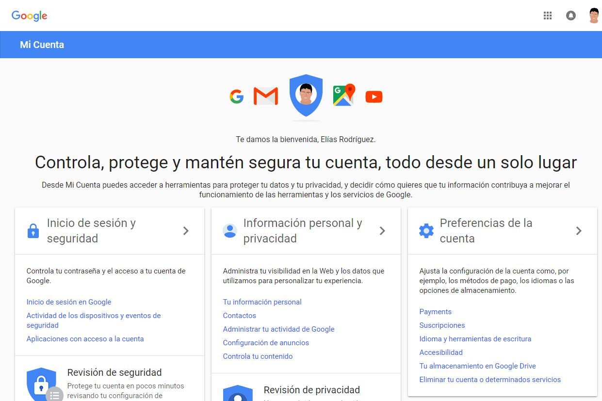 mi cuenta google privacidad