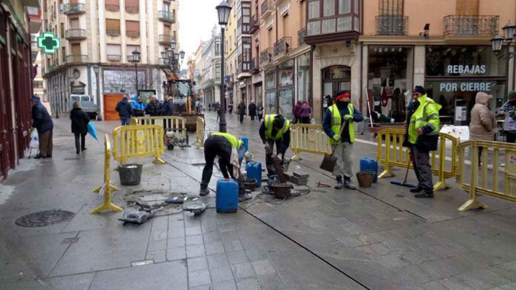 Obras en la plaza Sagasta de Zamora
