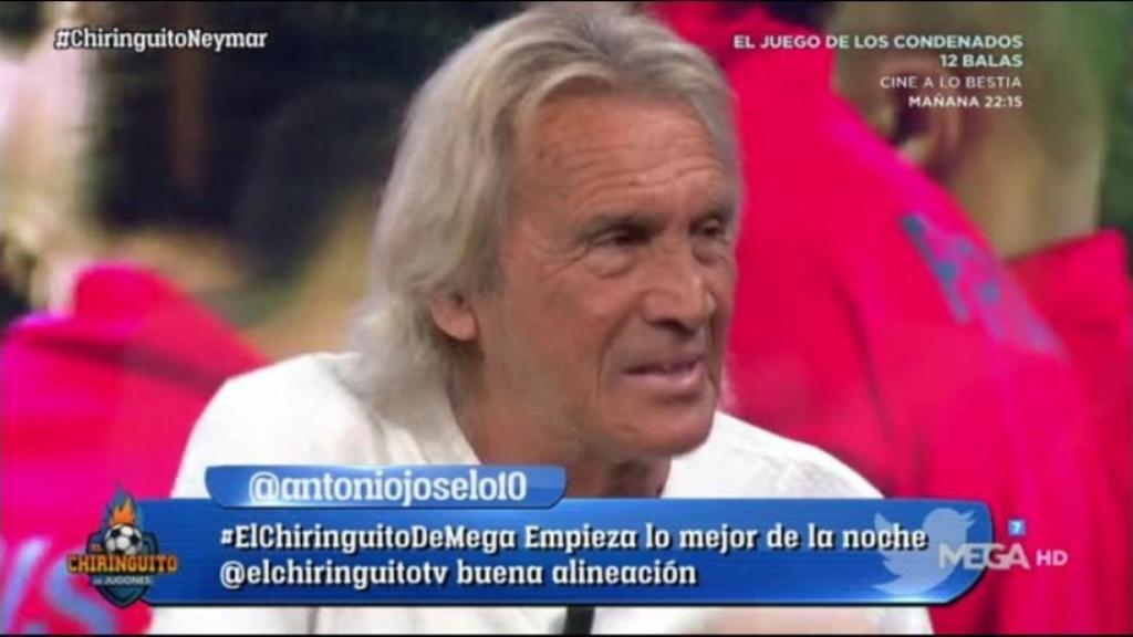 Gatti, en El Chiringuito. Foto: Twitter (@elchiringuitotv)