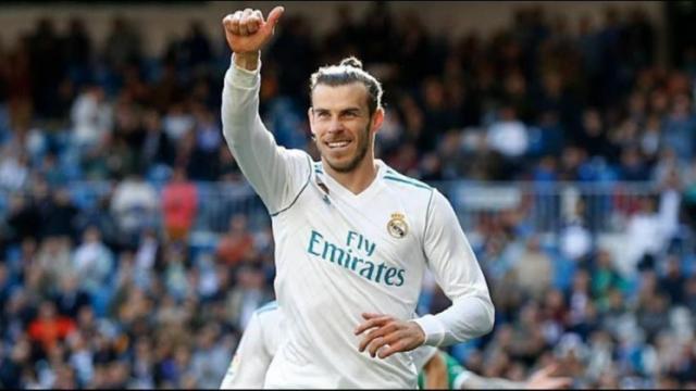 Bale celebra su gol en el Santiago Bernabéu