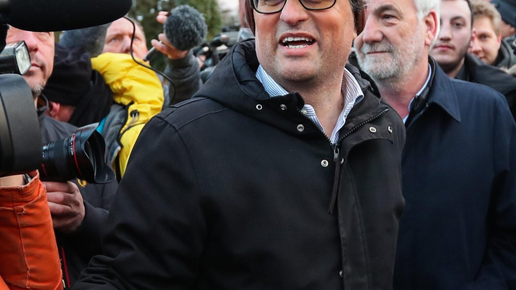 Quim Torra llegando a la cárcel de Neumünster el pasado 26 de marzo