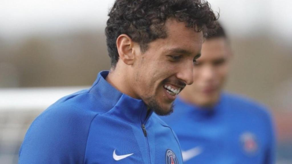 Marquinhos durante un entrenamiento con el PSG. Foto: psg.fr