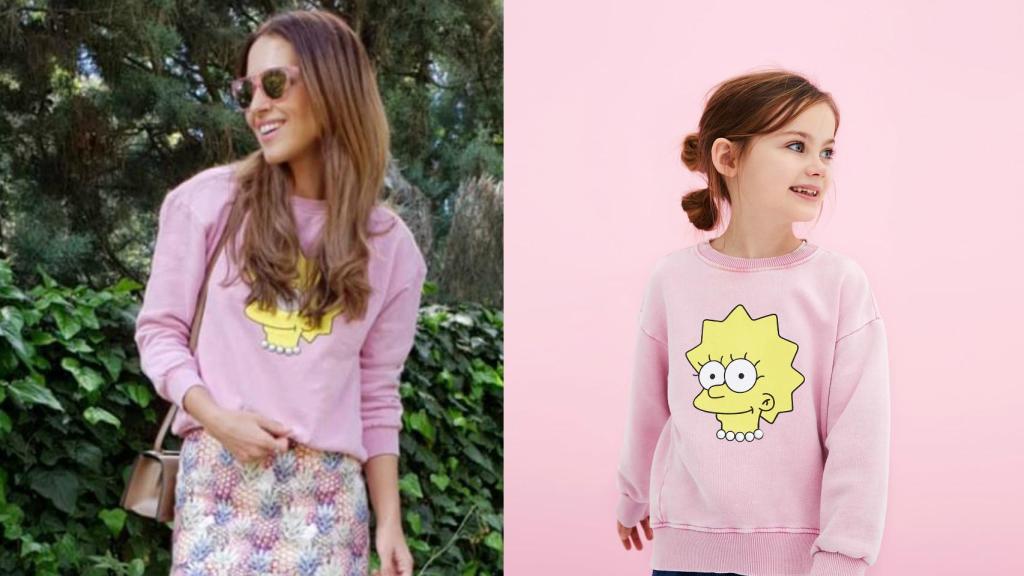 Paula Echevarría junto a una niña con su misma sudadera.