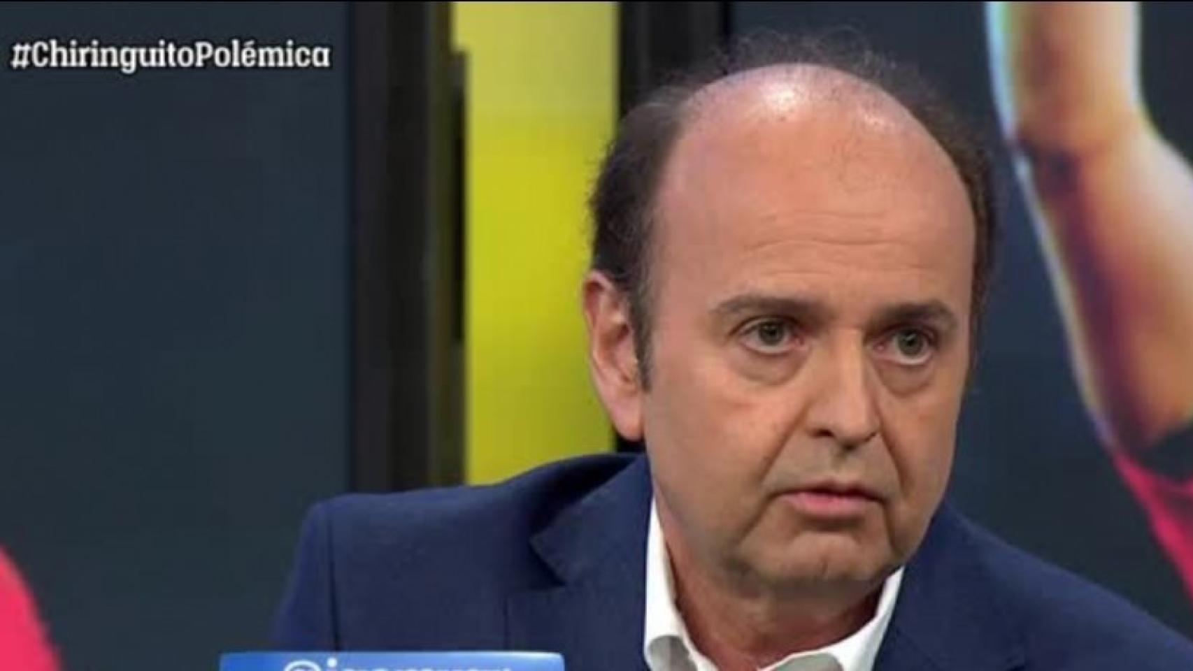 Juanma Rodríguez, en El Chiringuito. Foto. Twitter (@elchiringuitotv)