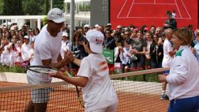 Nadal, durante un clinic con niños en Roma.