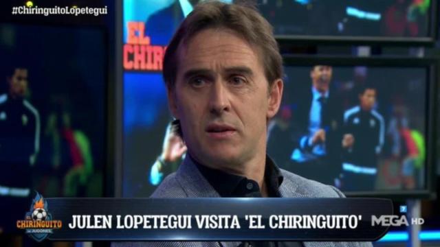 Lopetegui, en El Chiringuito. Foto: Twitter (@elchiringuitotv)