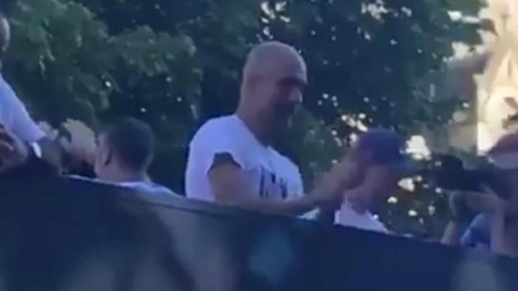 Guardiola durante la celebración del título de la Premier