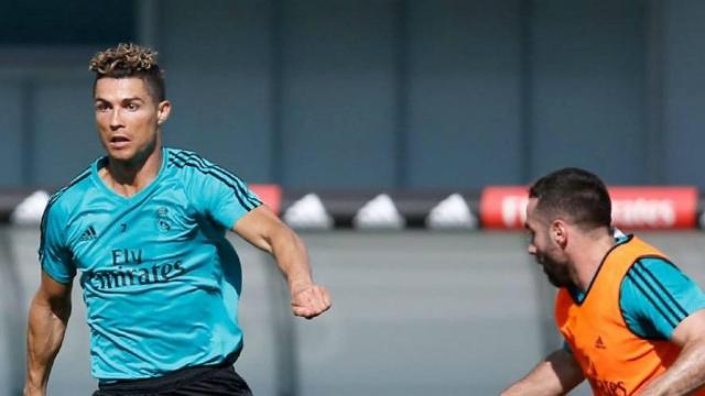 Cristiano y Carvajal entrenando