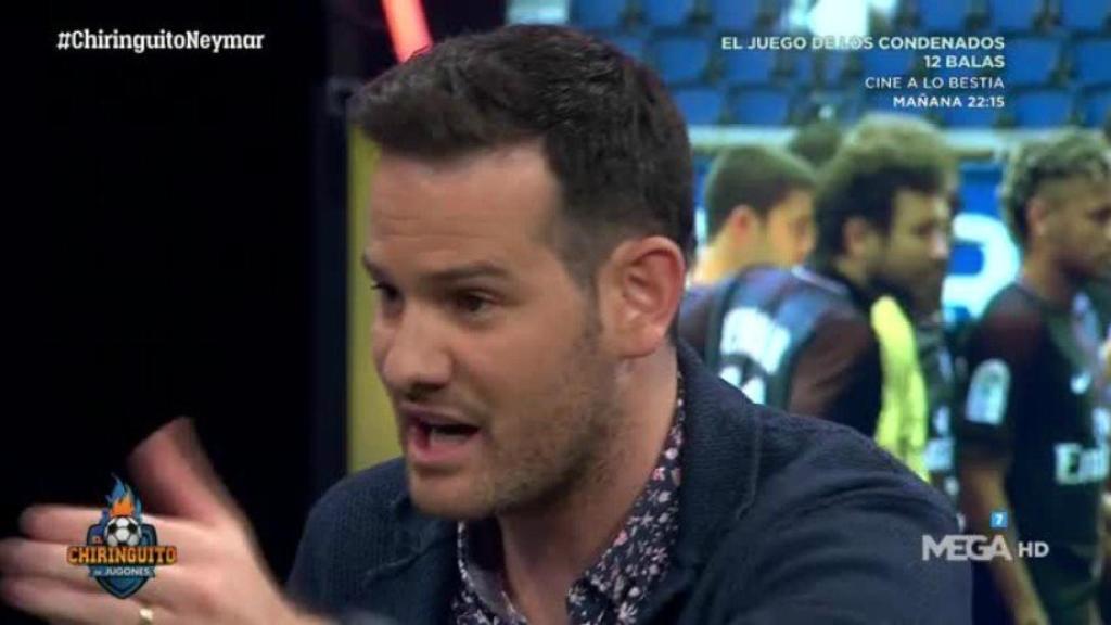 Quim Domènech en El Chiringuito. Foto: Twitter (@elchiringuitotv)