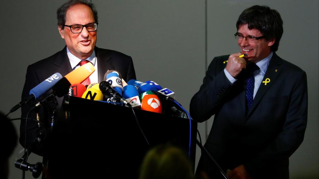 Torra y Puigdemont este martes en Berlín.