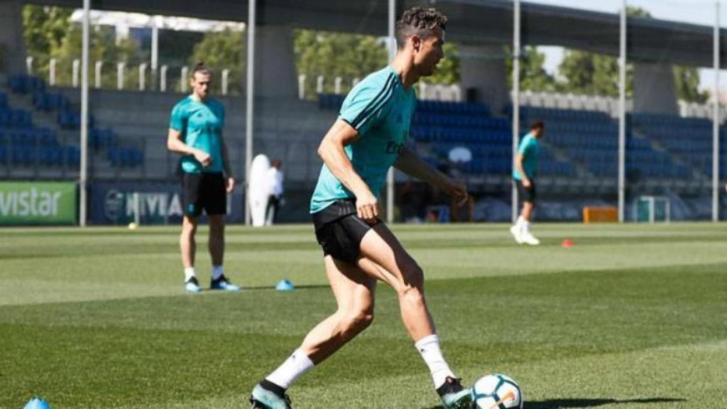 Cristiano entrenando con el Real Madrid